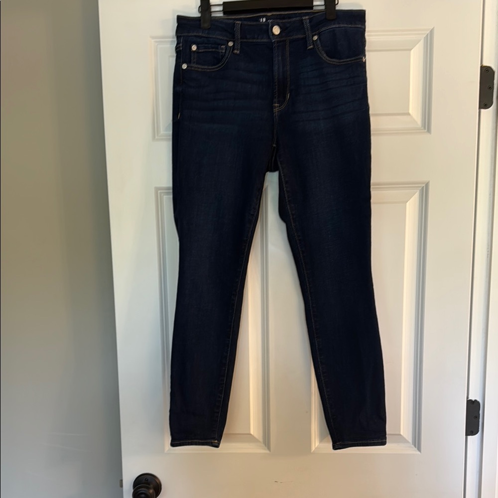 Dark Indigo Skinny Jeans with Sleek Fit.  Gap size 10